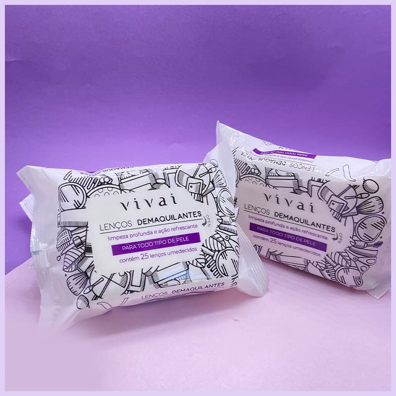 Lenço Demaquilante Removedor de Maquiagem - Vivai