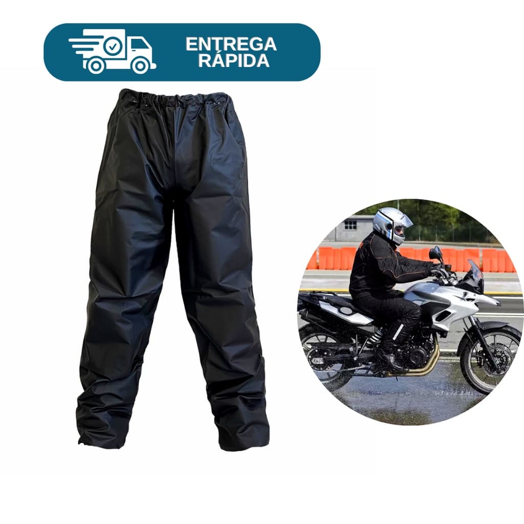Calça De Pvc Preto Impermeável Para Chuva Motoqueiro Motoboy Proteção EPI