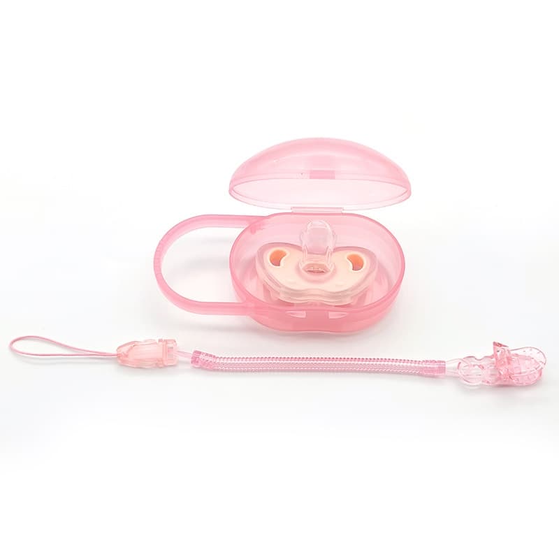 3-Peças Pacificador + Caixa + Corda Cabeça Plana Redonda Chupeta Diária E Noturna Leite Materno Artificial Em Forma De Maçã Macia Sem Bisfenol A