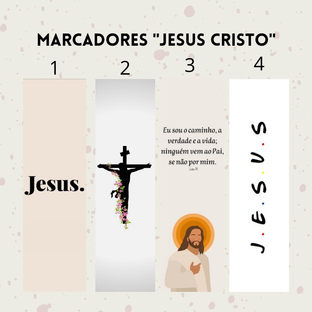 Marcador de página Jesus plastificado com ou sem tassel
