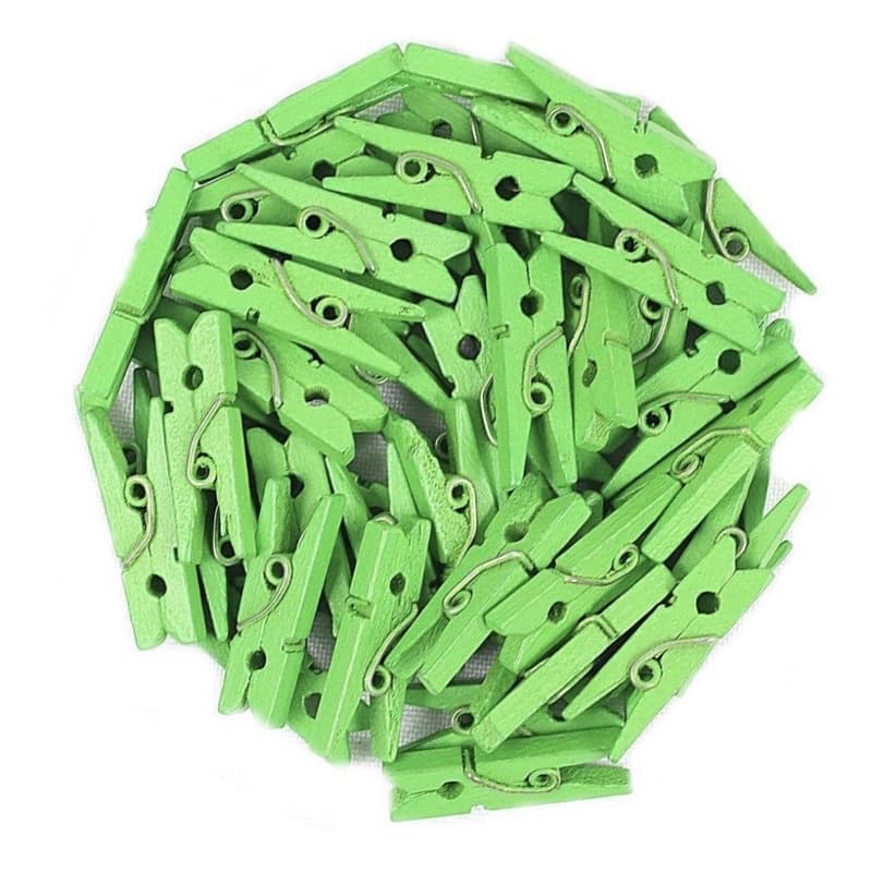 Mini Pregador Prendedor de Madeira Verde 2,5 cm para Fotos Artesanato Scrapbook Lembrancinha Natal