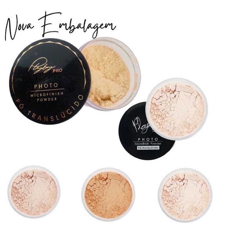 Pó Translúcido Solto De Finalização Facial Microfinish Powerder Playboy A Prova D água PB1033
