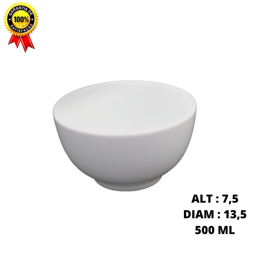 Tigela de Porcelana 2ª linha 500ml Japonesa Pote Cumbuca Bowl