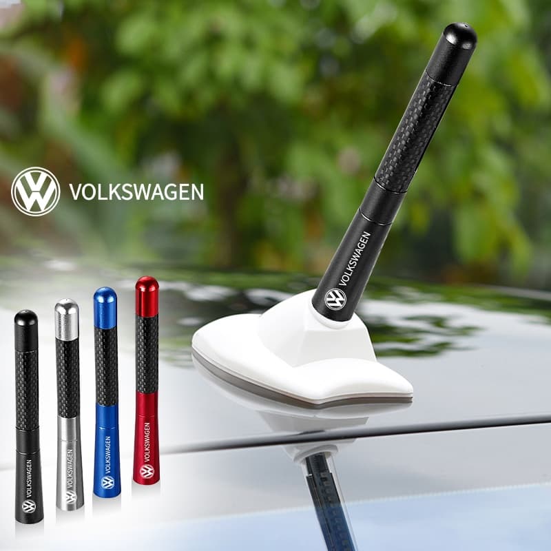 Logotipo Do Carro Haste Antena Curta FM Receptora De Metal Para Volkswagen Polo 4 5 6 7 Golf T5 VW Jetta Passat B5 B6 Tiguan Arteon Atlas