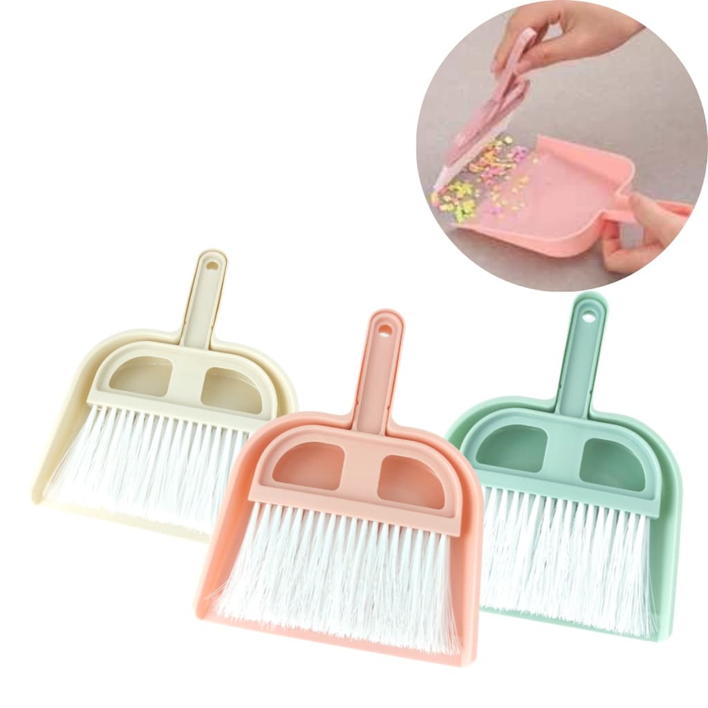 Kit Mini Vassoura E Pá Para Mesas Teclados Armários - TOP
