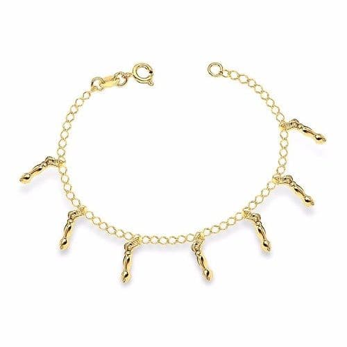 Pulseira Infantil Figa Folheada A Ouro 18k. Belíssima!