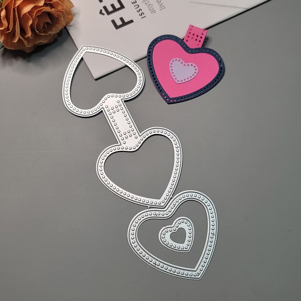 Chaveiro Coração Corte De Metal Cortante Papel Gravação Stencil Scrapbooking Cartão De Boas Festas DIY Cortes Artesanais