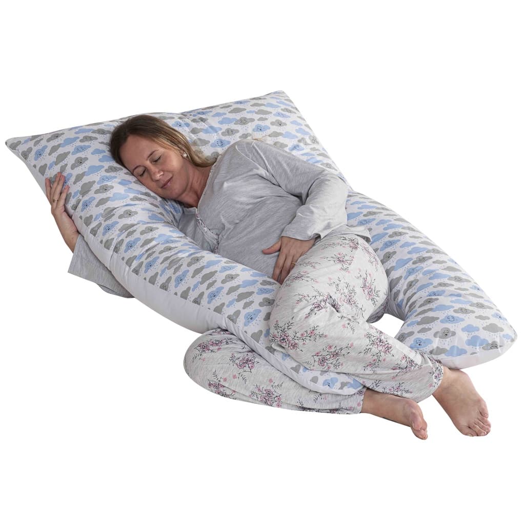 Travesseiro De Corpo Xuxão Gestante Almofada Nuvem Azul