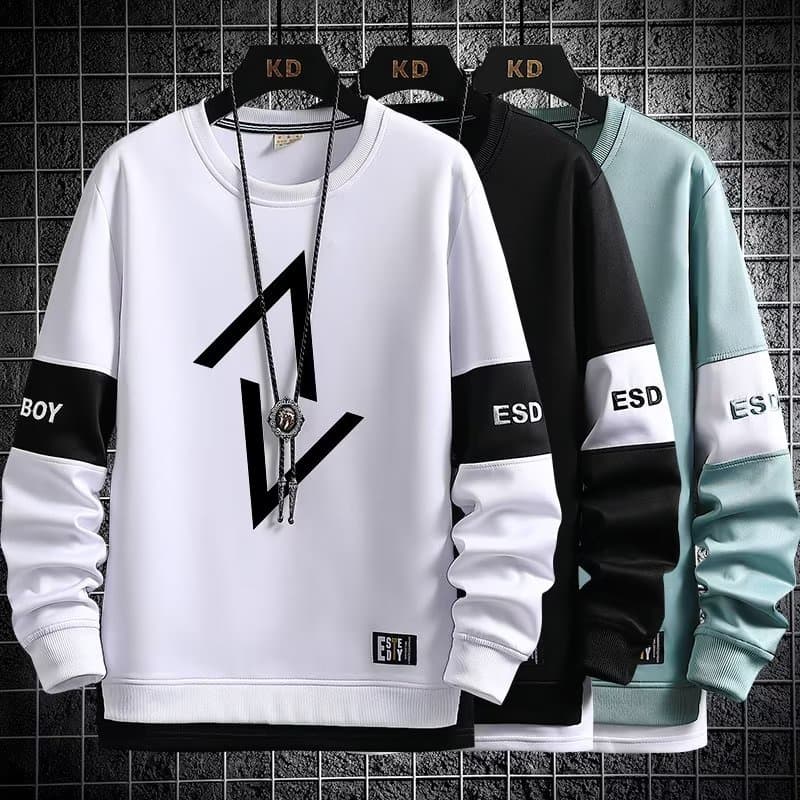 Camiseta De Manga Comprida Com Capuz Masculino Estampado