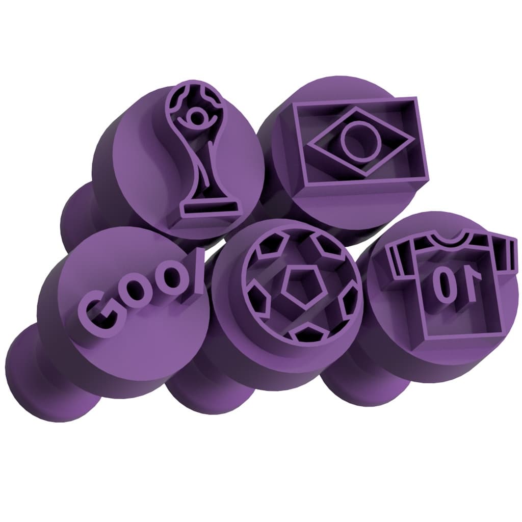 Carimbo para Brigadeiro e Doces - Copa do Mundo - Kit com 5 unidades