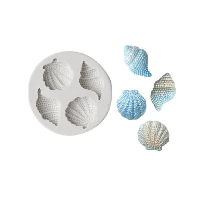 MOLDE DE SILICONE FUNDO DO MAR CONCHAS