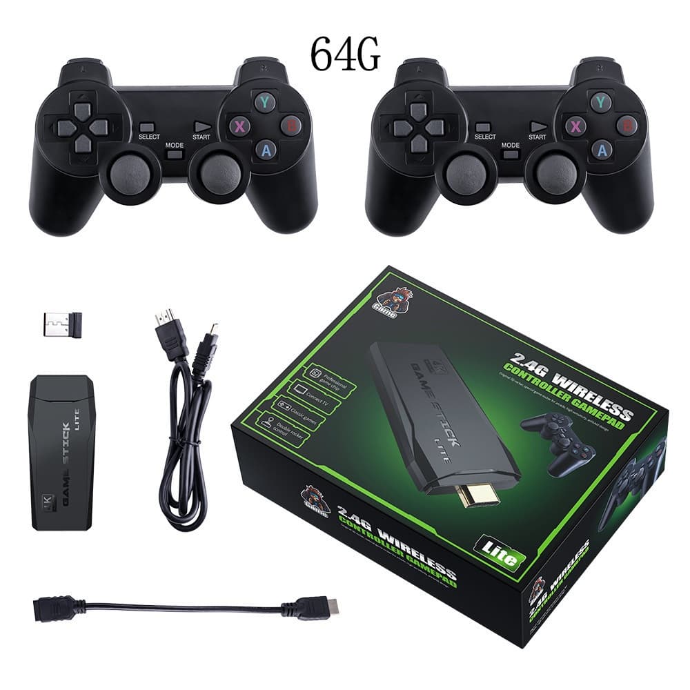 Videogame Stick 10mil 2 Controles Sem Fio Console Portatil Jogos Retro Antigo