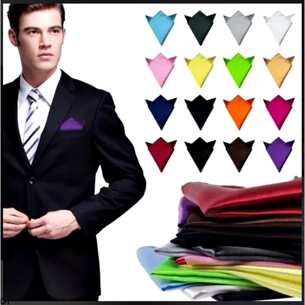 3 Unid. de Lenços  De Cetim Para Bolso Uso Pessoal, Festas, Casamentos, Eventos