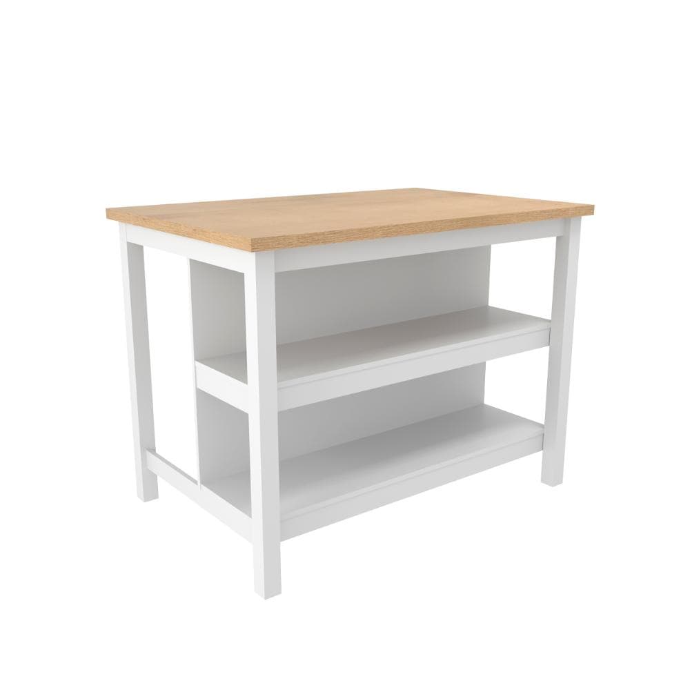 Ilha Cozinha Ditália 2 Prateleiras Branco CD-1019