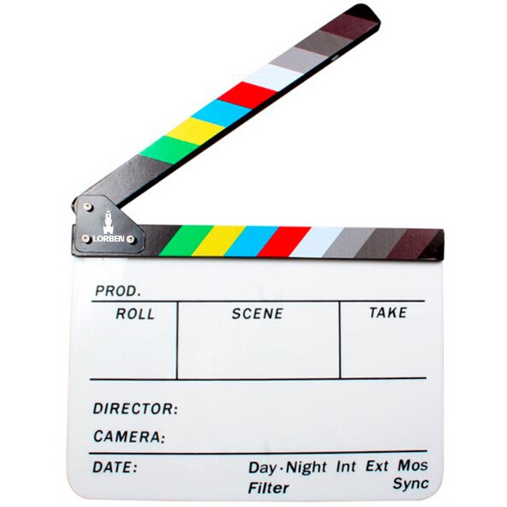 Claquete Profissional Acrílico C/ Imã 30x24,5 Cinema Lorben