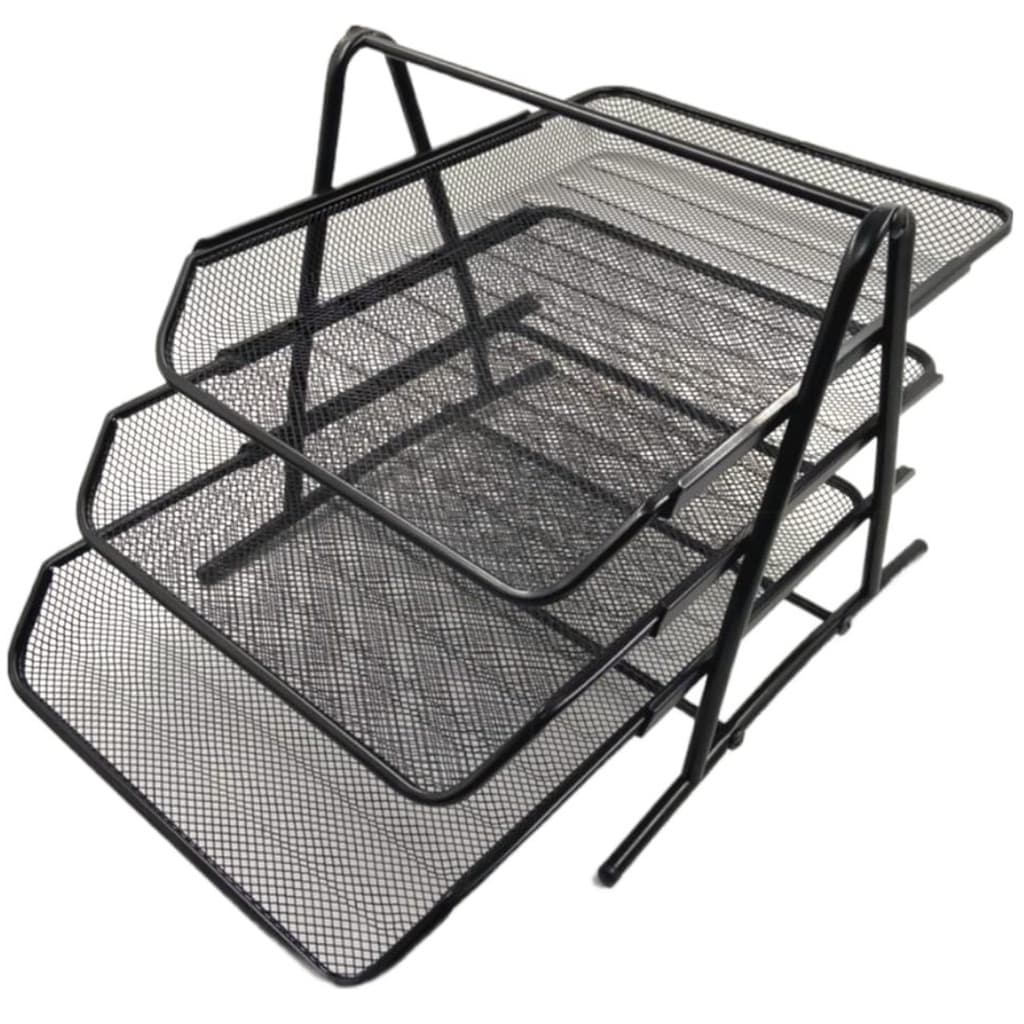 Organizador De Documentos De Mesa Escritório Metal 3 Andares Papel A4