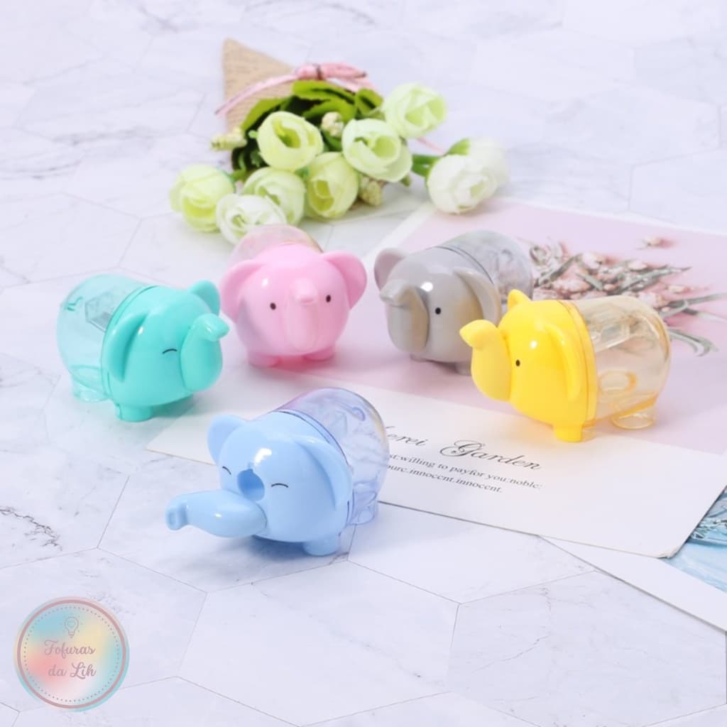 Apontador elefante elefantinho transparente fofo