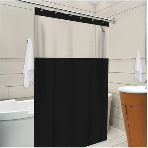 Cortina Box Banheiro Com Visor Lisa Antimofo C/ Gancho Cores