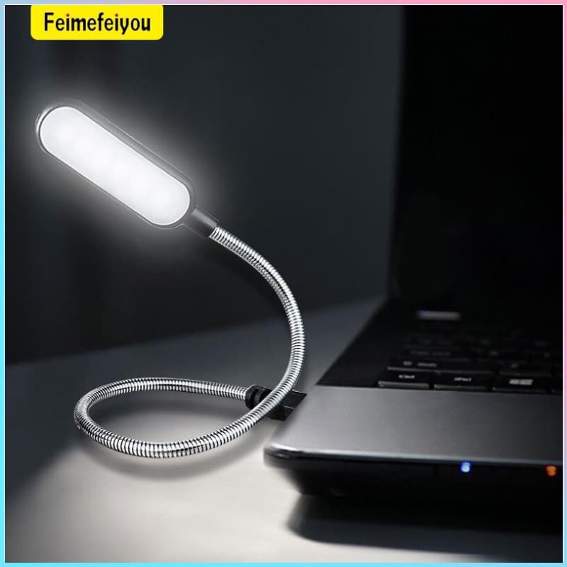 Candeeiro De Mesa USB Flexível De 6 Leds-Luz De Leitura Portátil Para Laptop/PC/Power Bank