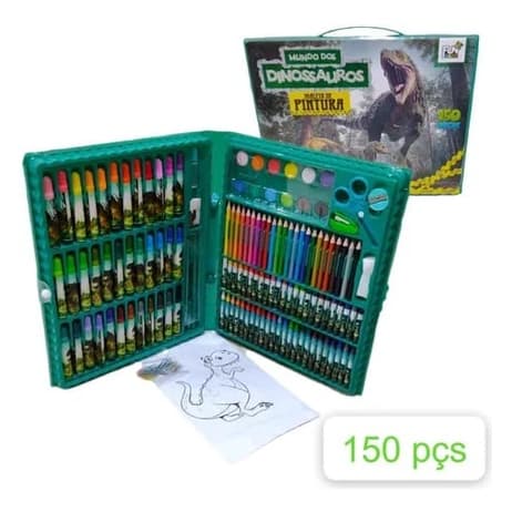 Estojo De Pintura Mundo Dos Dinossauros 150 Peças
