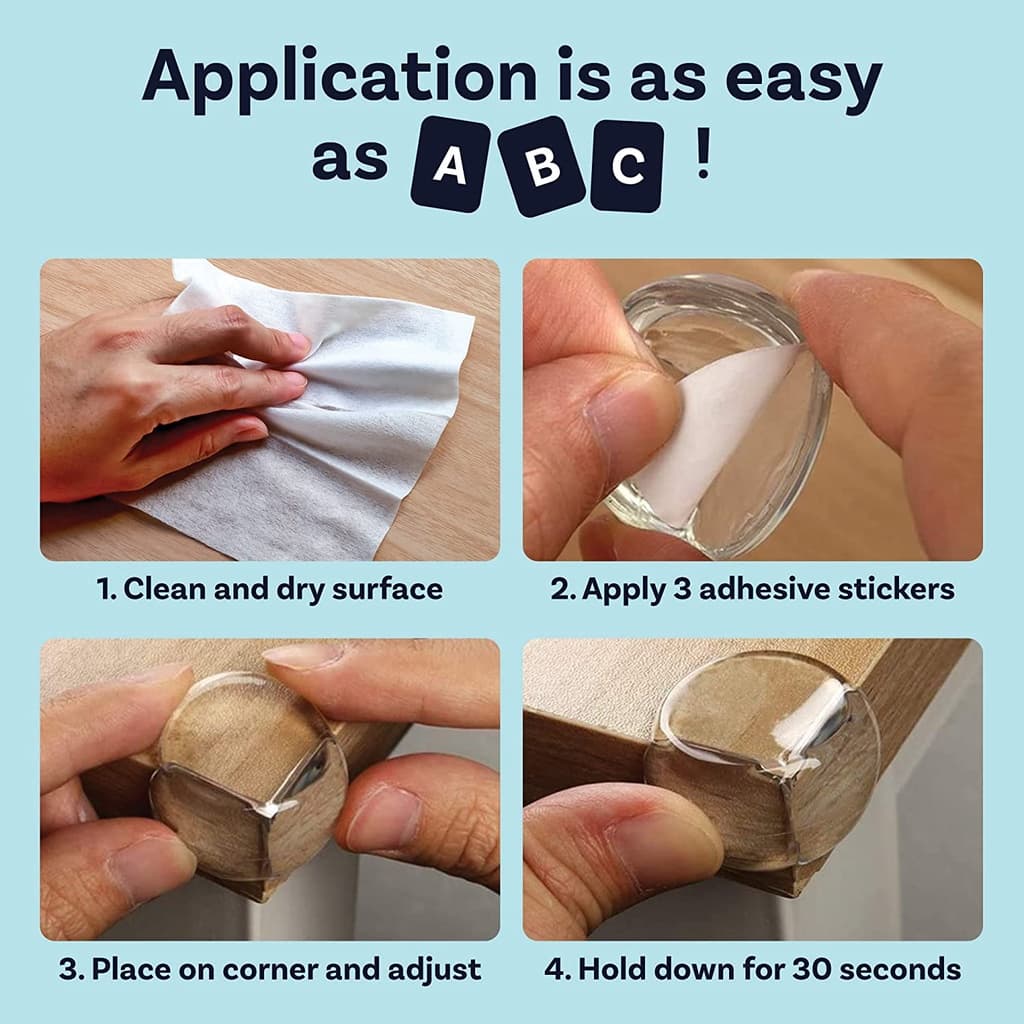 Kit C/4 Protetor De Silicone Para Quina De Mesa Redondo Protetores de Bordas e Cantos