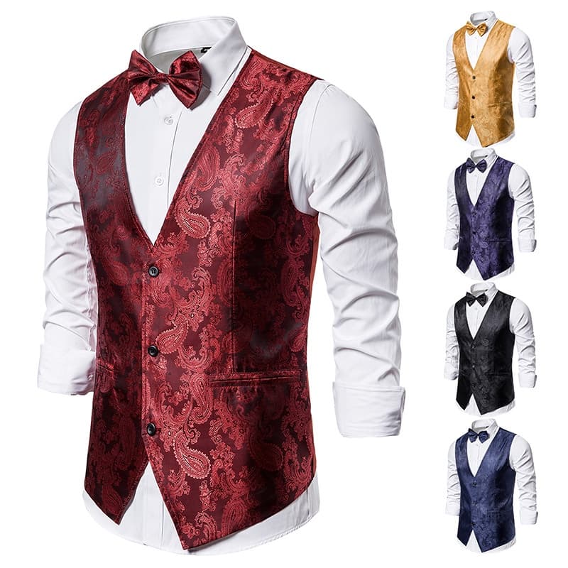 Colete Social Masculino Luxo Moda Estilo Regulável Para Negócios Mostrar Hospedeiro Casamento Banquete Festa