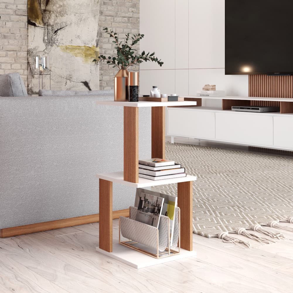 Mesa Lateral E Canto De Sofá Mesinha Apoio Aparador Sala Cabeceira Quarto MVD Móveis