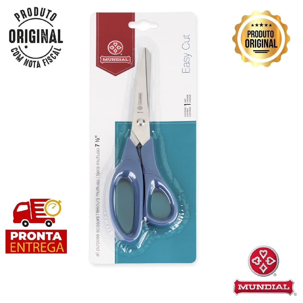 Tesoura Multiuso Cortfacil Mundial Original - 19cm