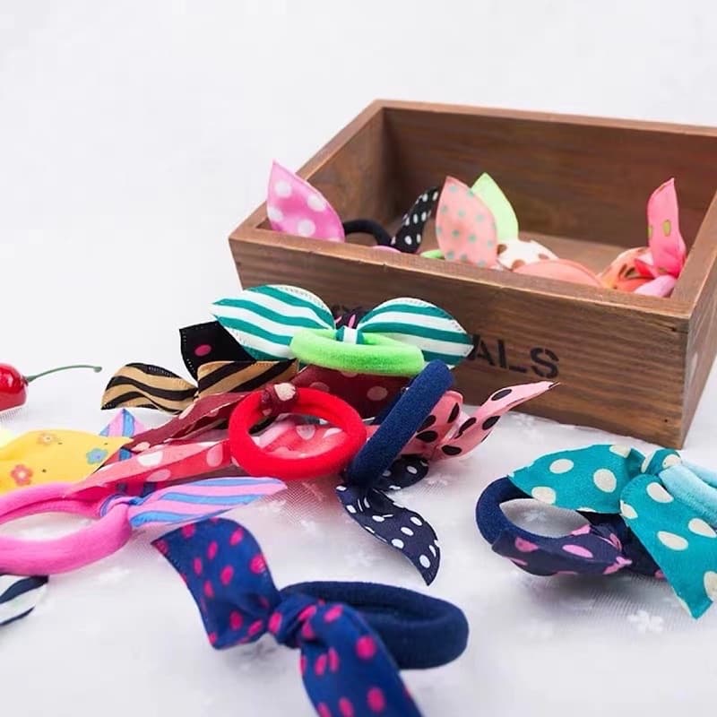 Kit 144 Xuxinhas De Cabelo Com Lacinho Elástico Rabicó Excelente Para Lembrancinhas E Mimos