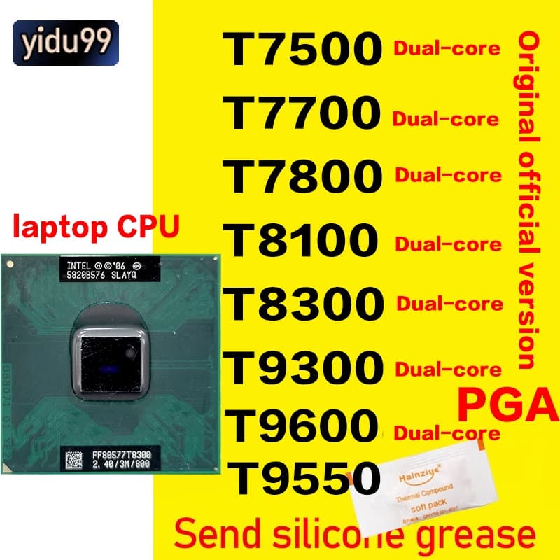Intel T7500 T7700 T7800 T8100 T8300 T9300 T9500 CPU Original PGA 478 Para Notebook