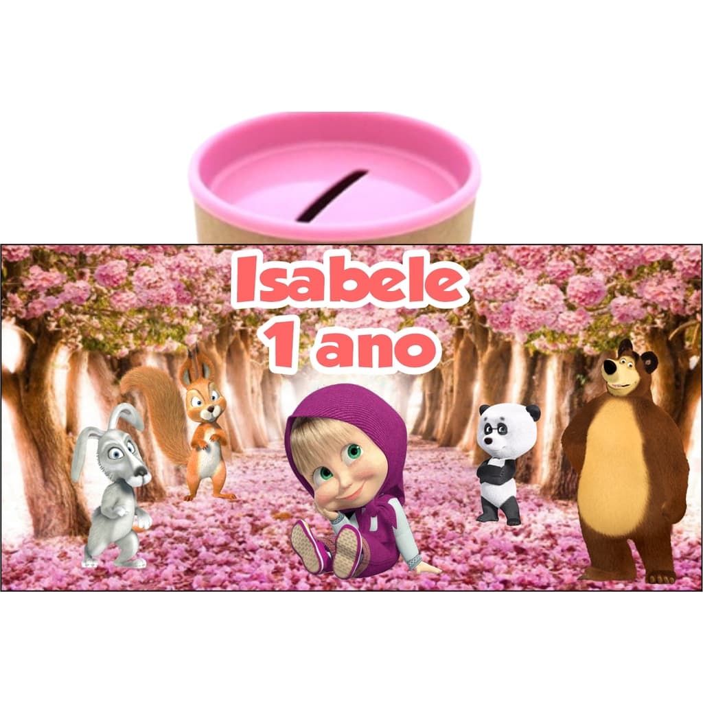 20 cofrinhos Personalizados  Masha e o Urso