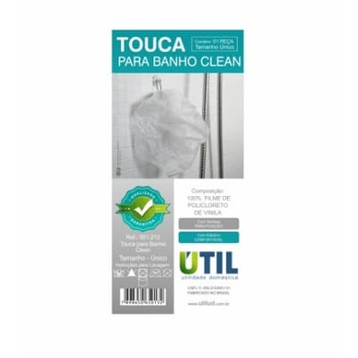Touca para Banho Clean Tamanho Único Com Elástico e Ventosa