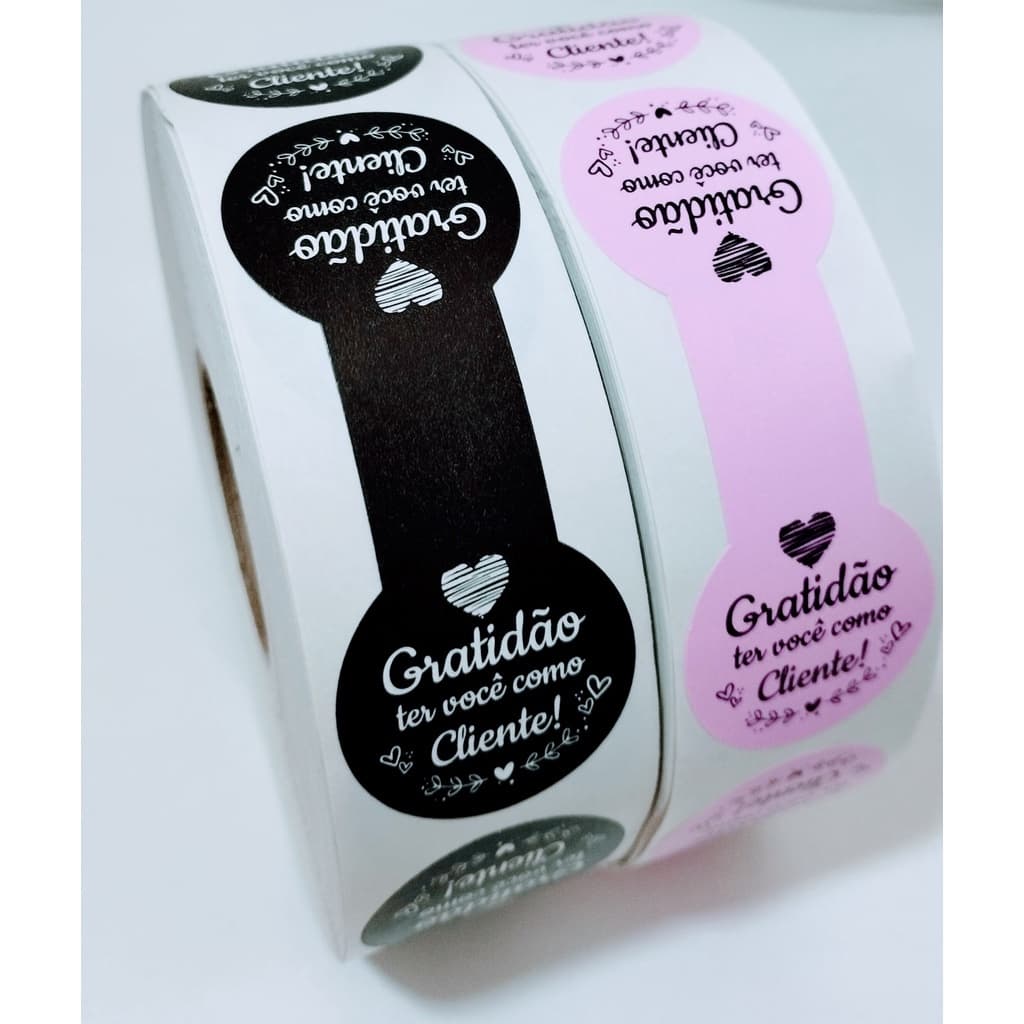 250 Lacres Adesivos P Sacos e Sacolas Gratidão ter você como Cliente Entregas Delivery Medida 8x3cm