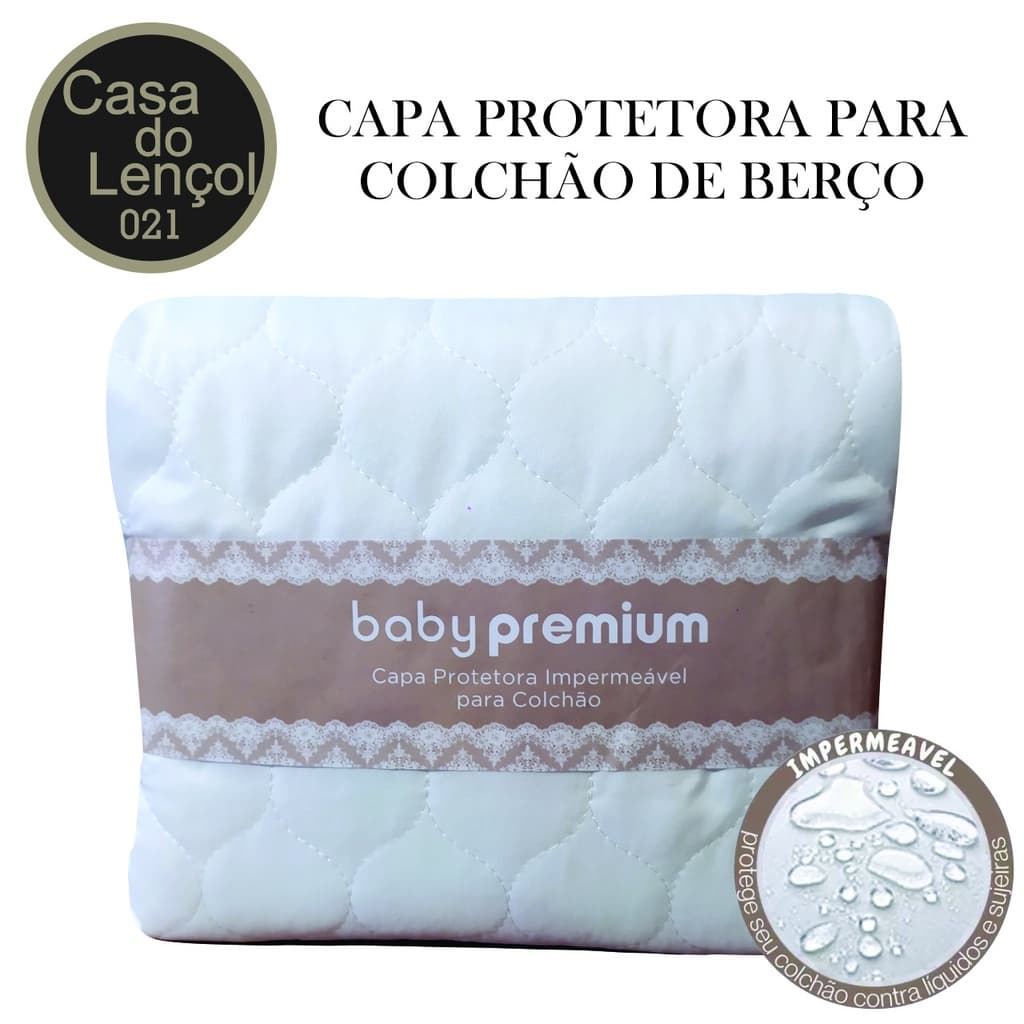 Capa Protetor De Colchão Berço Americano Impermeavel 130x70  Protetora Matelado