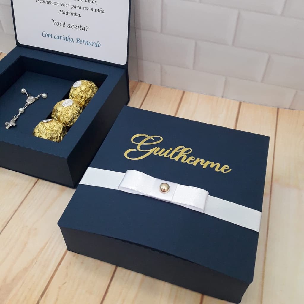 Convite Padrinhos de Batismo bebê Luxo