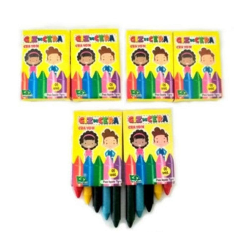 35 Mini Giz de Cera de 5 Cores para Kits Lembrancinhas Atacado