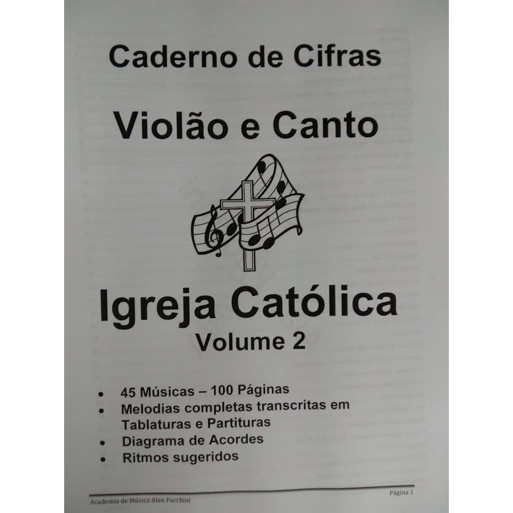 Caderno de Cifras e Melodias Católicas Volume 2 – Violão