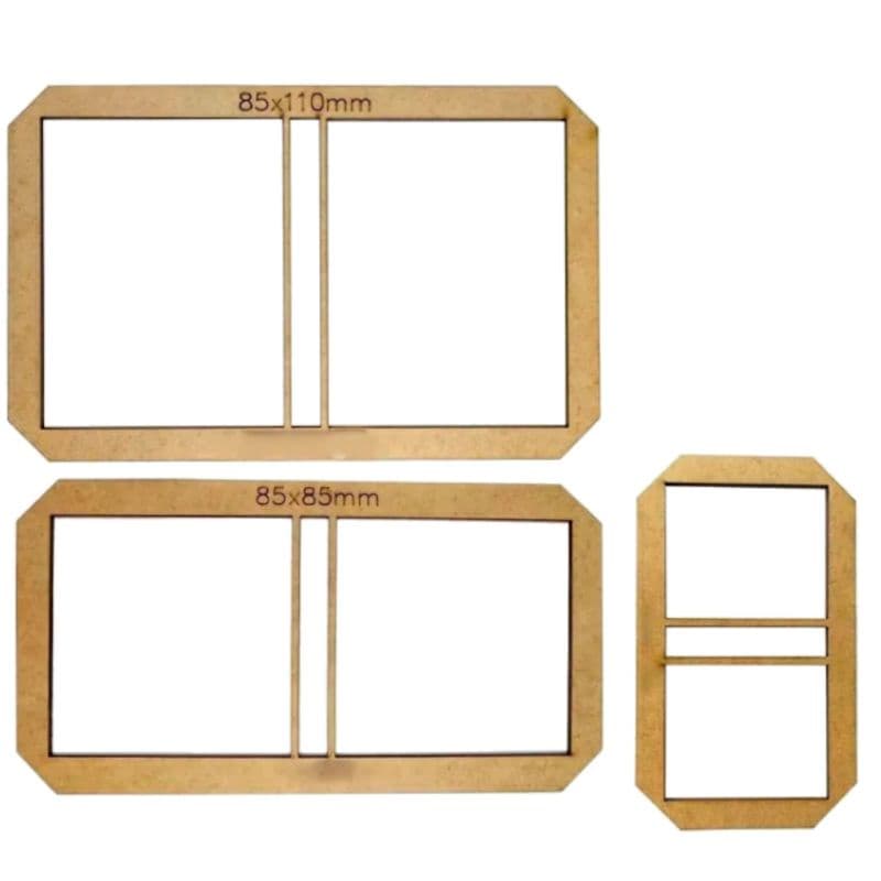 Kit Gabarito Post It Moldura Cartonagem Encadernaçao 3un Mdf Promoção