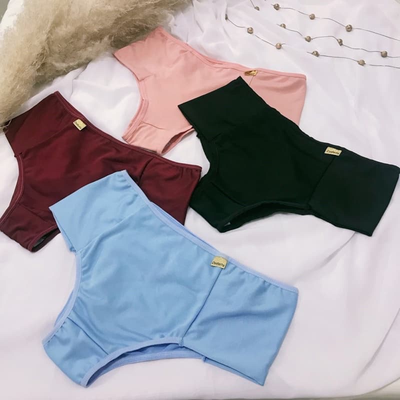 Kit calcinhas lateral dupla, cintura alta. Conforto pós parto dia a dia