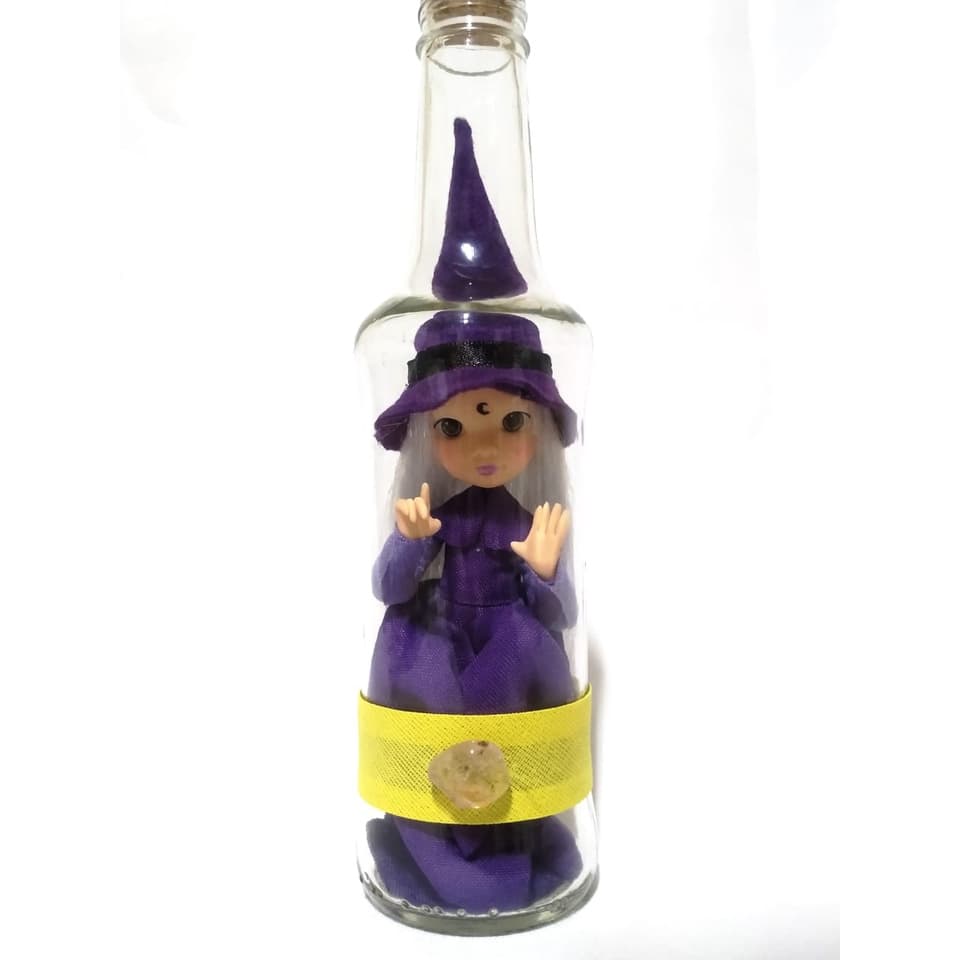 Bruxa na garrafa feiticeira  garraduende artesanal