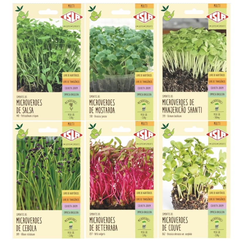 2 Sementes De Microverdes Brotos Hortaliças 15 Tipos Semente Isla