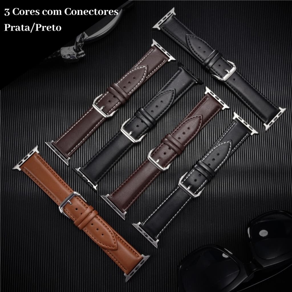 Pulseira de couro genuíno para Apple watch 1 2 3 4 5 6 7 smartwatch 38mm 40mm 42mm 44mm 45mm