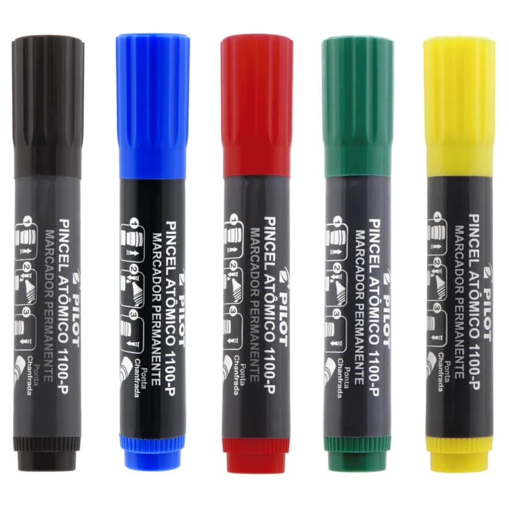 Caneta Marcador Permanente Pincel Atômico 1100-P Original Pilot Cores Especiais