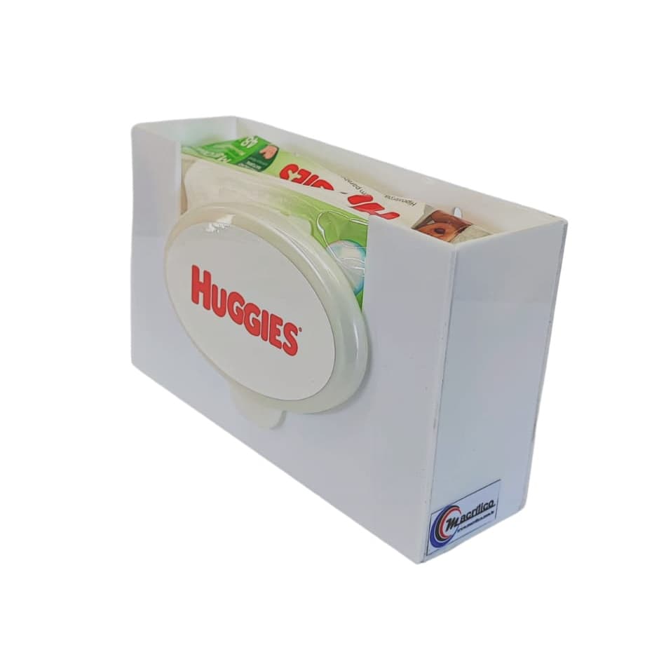 Caixa Suporte para Pacotes de 50  Lenços Umedecidos de Parede em Acrílico 18x11x5