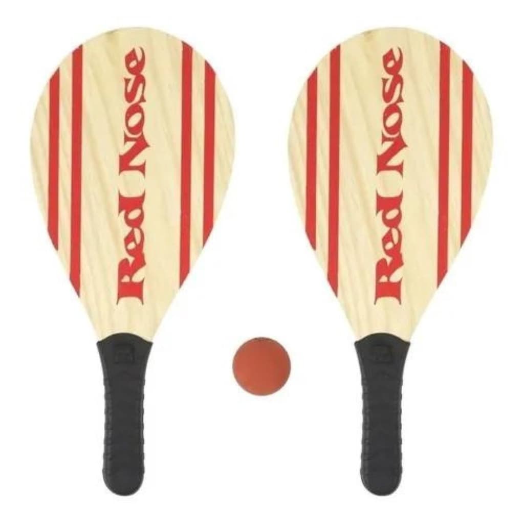 Raquete de Praia Frescobol Red Nose com 2 Raquetes Bola e Sacola Bel Fix