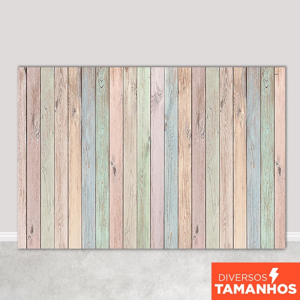 Fundo Fotográfico Textura Madeira Colorida Em Tecido FFM-146