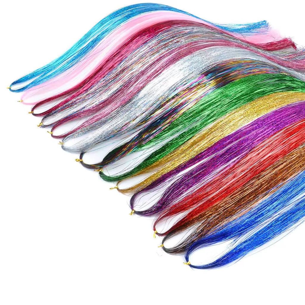 Cabelo laser Colorido Brilhante Peruca De Dupla Duração 93cm