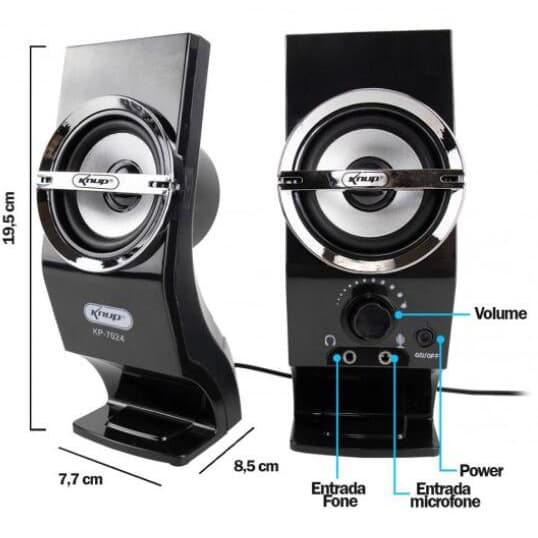 Caixinha Caixa de som computador PC/NOTBOOK ALTO-FALANTES-12W KP-7024