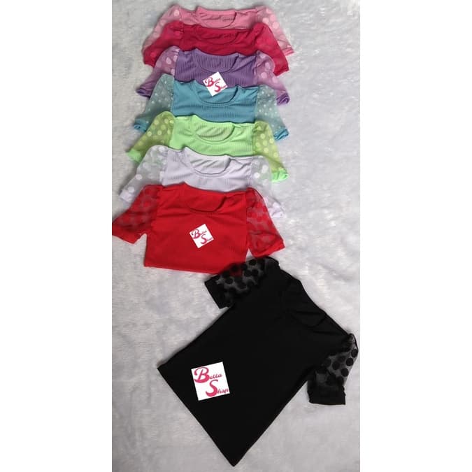 Blusa Canelada - Meia Manga Tule Princesa - Infanto Juvenil - Do 02 ao 16