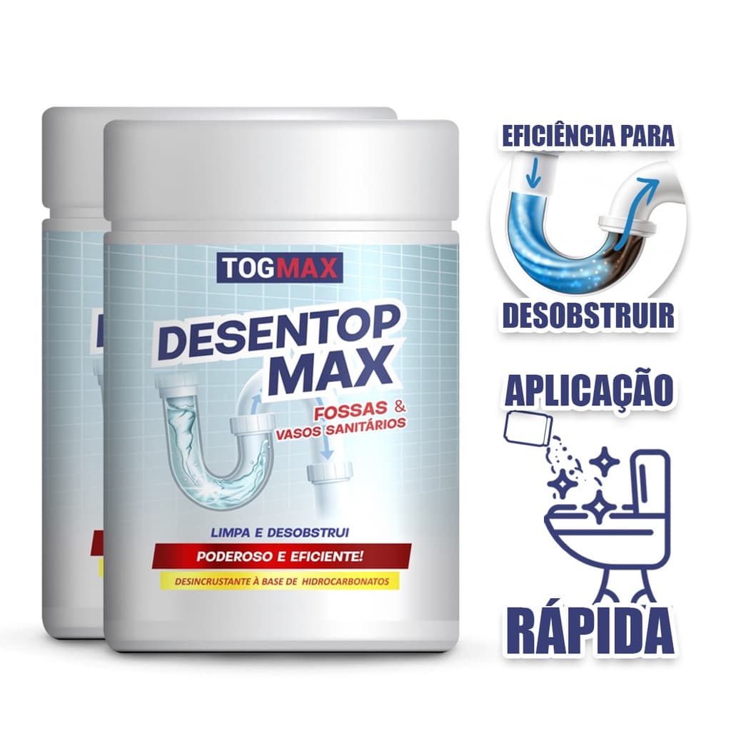 Kit 2 Unidades Desentupidor Desentop Max 250g Limpa Fossa Séptica E Caixa De Gordura Togmax